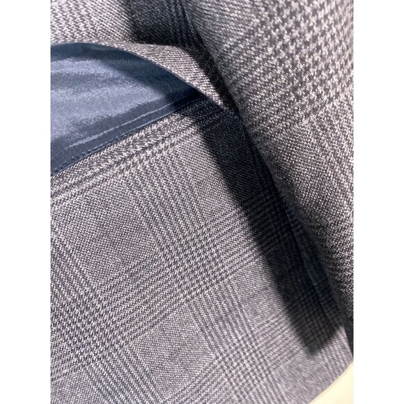 J. Crew Mens Gray Glen Plaid Wool Blazer Size 40S 2Button Notch Lapel Lined Blue - Picture 13 of 16